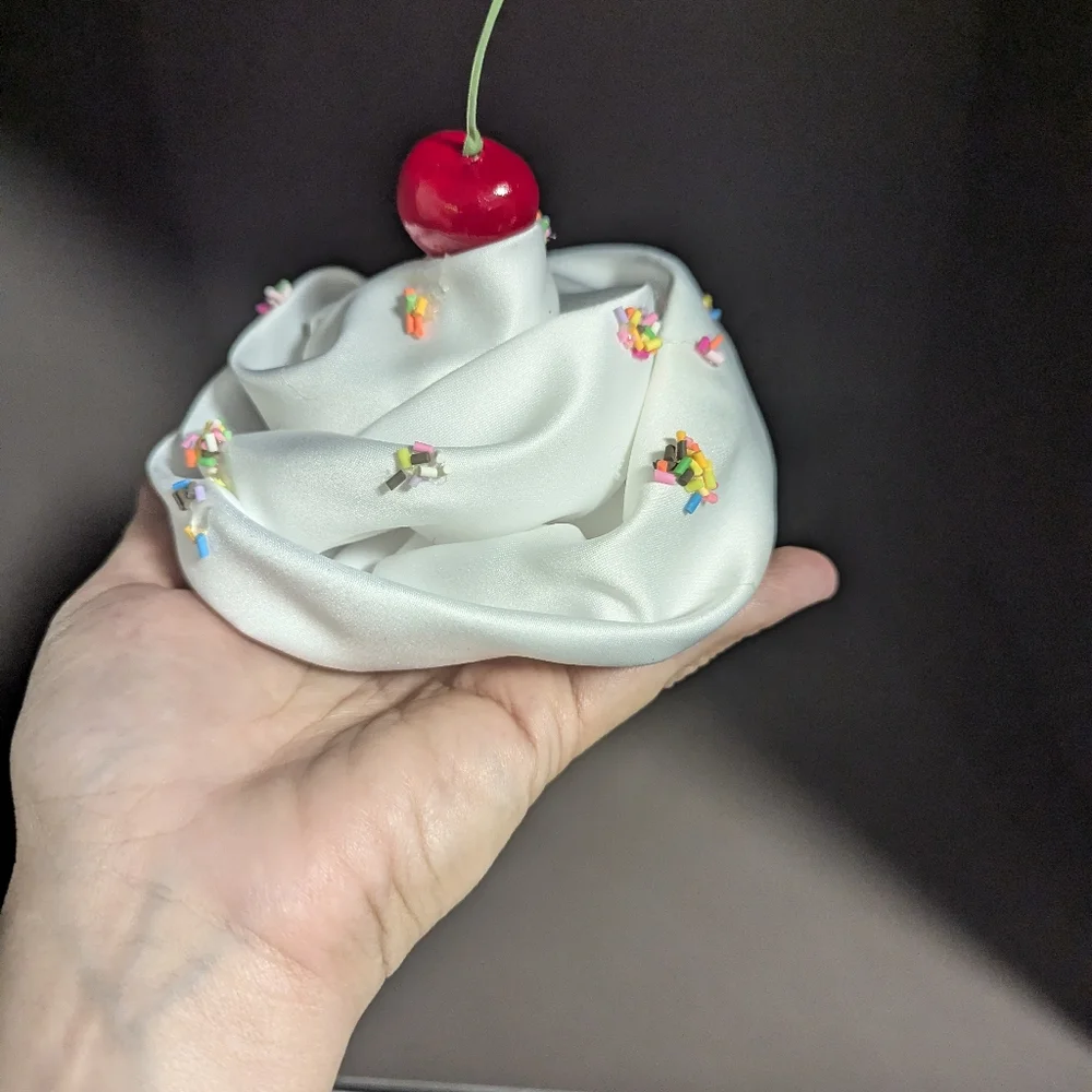 New whip cream sprinkles Cherry 🍒 headpiece clip costume Halloween adult child